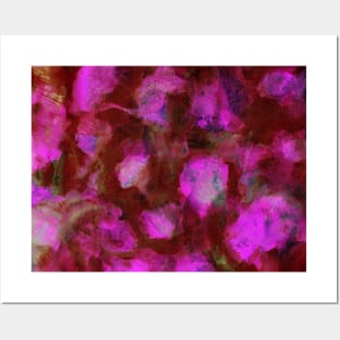 Valentine mood. Simple red and pink abstract background with drops, smears, stains. Hand-painted watercolor texture. Perfect for greeting card, postcard, poster, logo, textile, fabric, packaging. Posters and Art